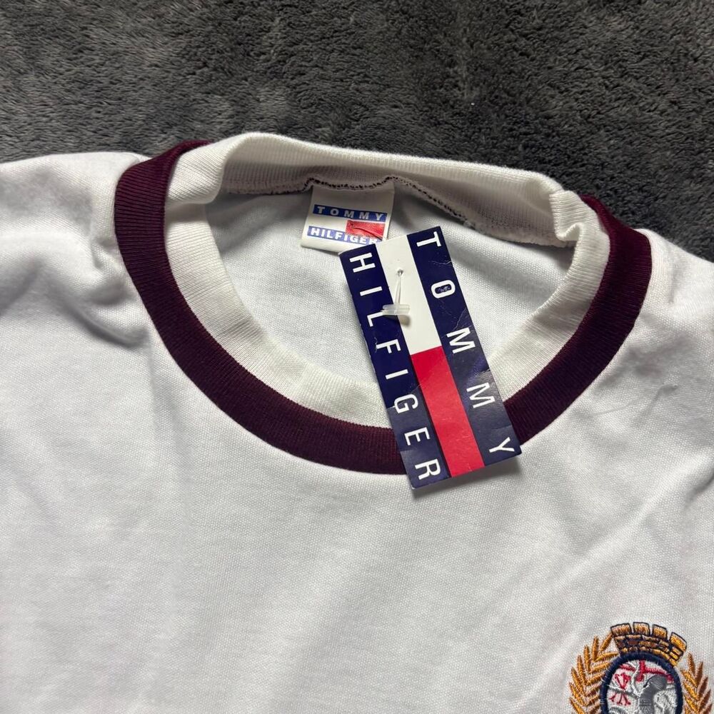 Tommy Hilfiger T-Shirt Men’s Medium White NWT Vintage 80s - Picture 3 of 5